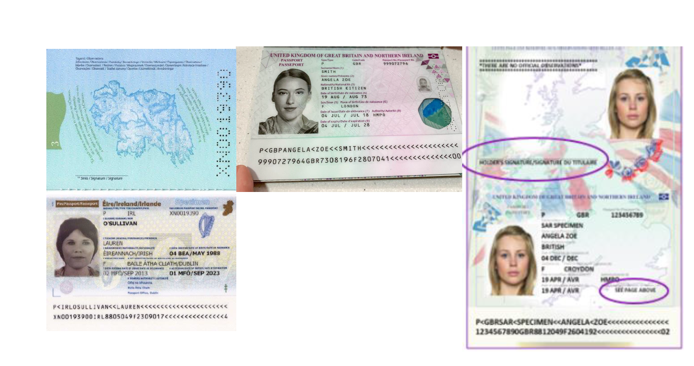 Unacceptable passport examples